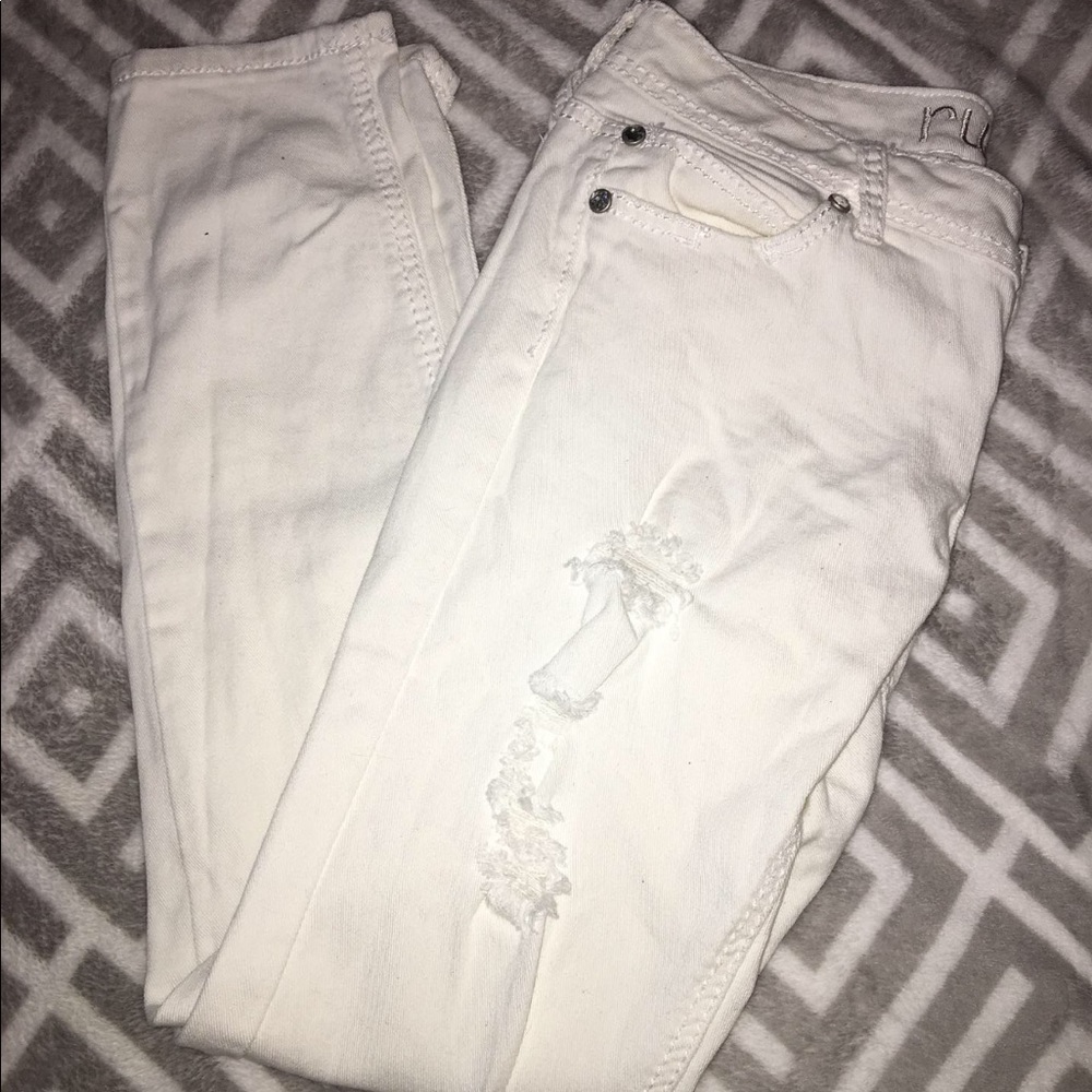 Rue 21 Ripped White Jeans